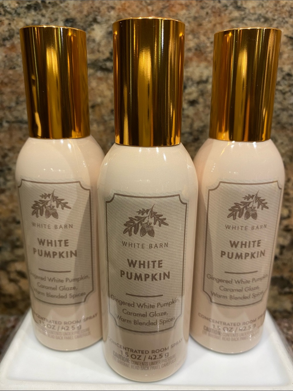3) “WHITE PUMPKIN” Concentrated Room Sprays, each 1.5 oz / 42.5 g, by B&BW, NWT